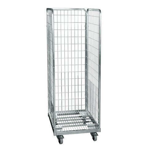 Metall-Rollbehälter, 600 x 600 mm, Typ 3-seitig