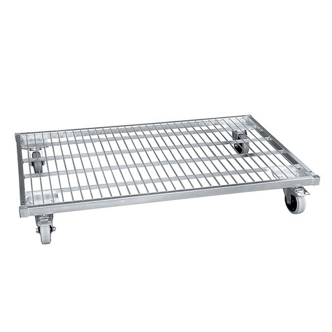 Metall-Rollplatte, 800 x 1200 mm, ø 125 mm Elastikrollen