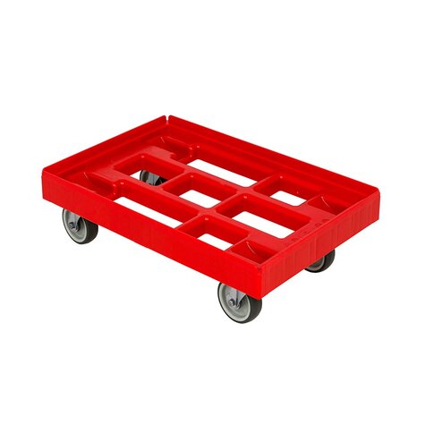 PP Kunststoffrad natur ø 100mm Transportroller 4er Pack für Boxen 600x400mm roter PP Gitter Rahmen 4x Kunststoff-Lenkrolle 
