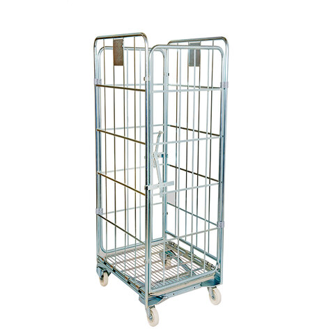 nestable rollcage, 700 x 800 mm, with 1 x metal base, type 4-sided