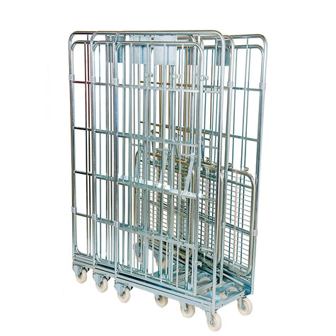 nestable rollcage, 700 x 800 mm, with 1 x metal base, type 4-sided