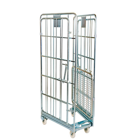 Rollbehlter nestbar 1460 ME, 700 x 800 mm, 4-seitig, Vorderwand u. Rckwand schwenkbar, Cr 3
