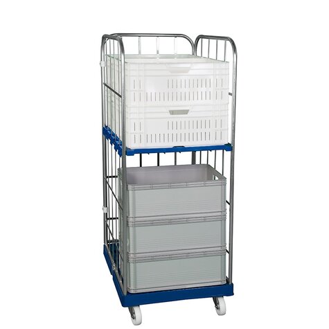 Rollbehlter 1460 KU blau, 682 x 815 mm, 3-seitig, Cr 3
