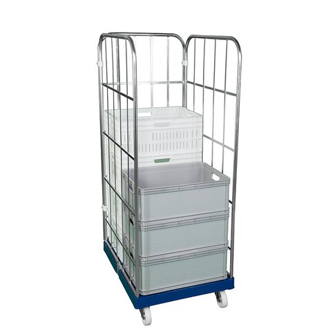 rollcage with plastic base, type 682 x 815 mm, type 3-sided