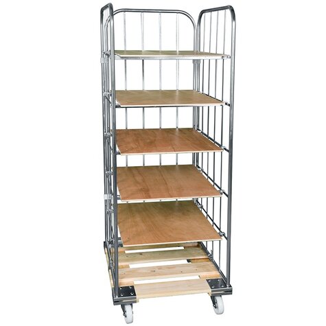 rollcage with wooden base, type 724 x 810 mm, type 3-sided