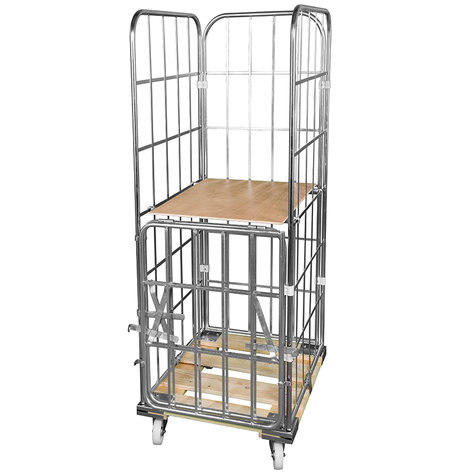 rollcage with wooden base, type 724 x 810 mm, type 4-sided