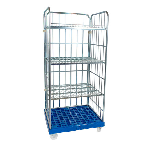 Rollregal 1600 KU blau, 815 x 724 mm, 3-seitig, ohne...