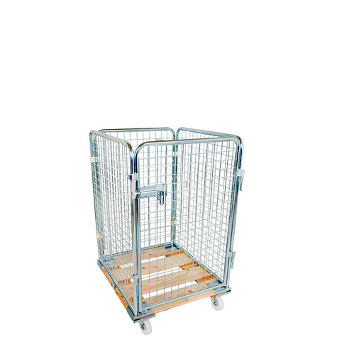 rollcage with wooden base, 724 x 810 mm, type 4-sided