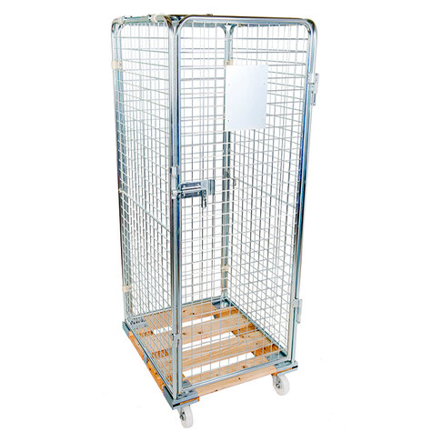rollcage with wooden base, 724 x 810 mm, type 5-sided ANTI-THEFT