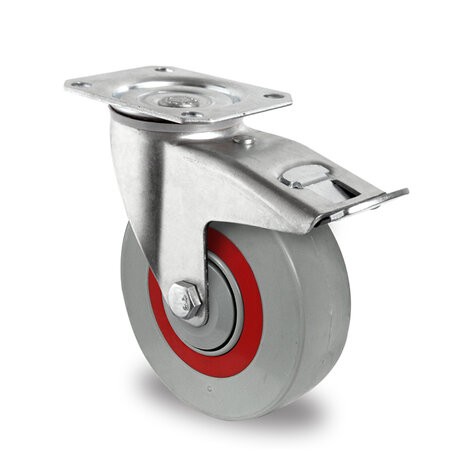 swivel castor,  125 mm with total brake