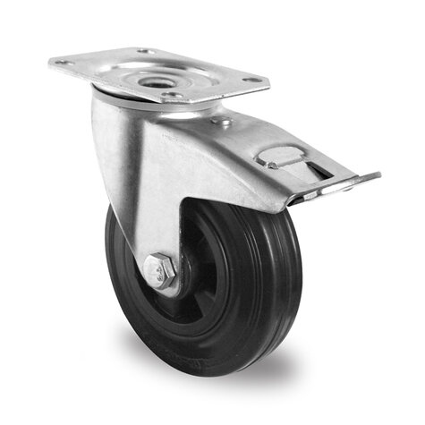 swivel castor, ø 125 mm with total brake