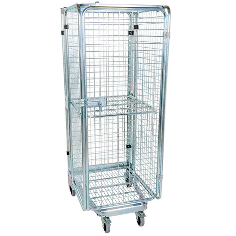 nestable metal rollcage, 730 x 815 mm, with 3 x metal base, ANTI-THEFT