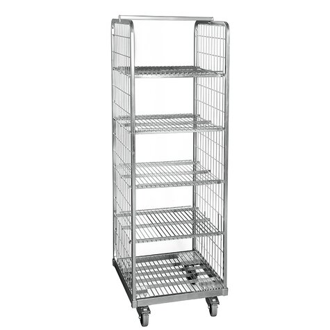 Metall-Rollbehälter, 600 x 600 mm, Typ 2-seitig