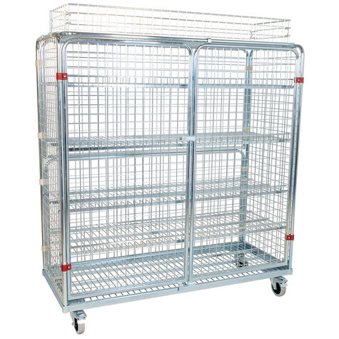 metal rollcage, 620 x 1500 mm, including stacking frame, type 5-sided