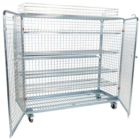 metal rollcage, 620 x 1500 mm, including stacking frame, type 5-sided