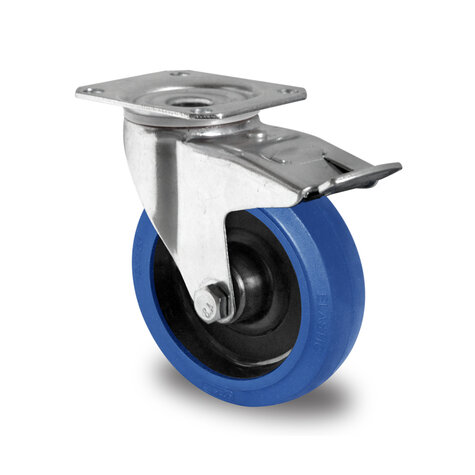 swivel castor,  100 mm with total brake