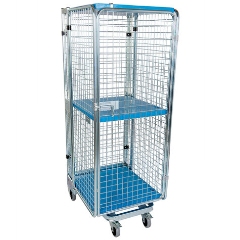 nestable metal rollcage, 730 x 815 mm, with 3 x plastic base, ANTI-THEFT