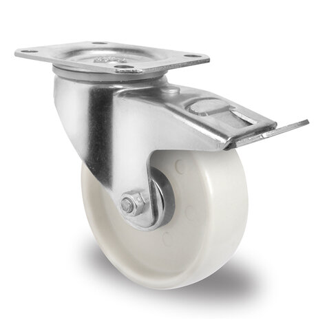 swivel castor,  108 mm with total brake