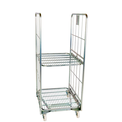 nestable metal rollcage, 700 x 800 mm, with 2 x metal base, type 2-sided