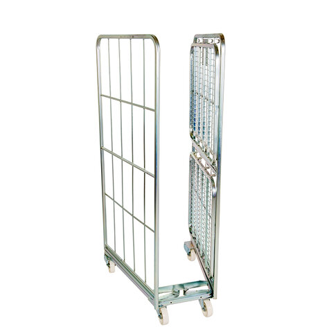 nestable metal rollcage, 700 x 800 mm, with 2 x metal base, type 2-sided