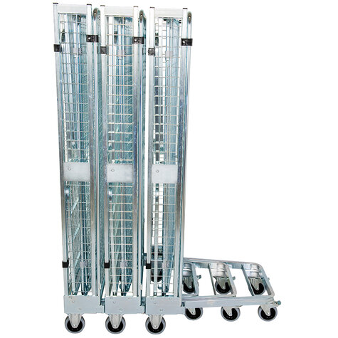 nestable metal rollcage, 725 x 880 mm, with 3 x metal base, ANTI-THEFT, especially for euronorm boxes!