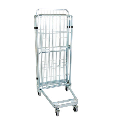 nestable metal rollcage, 725 x 820 mm, with 2 x metal base, type 3-sided