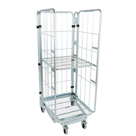 Nestbarer Metall-Rollbehälter, 730 x 815 mm, mit 2 x...