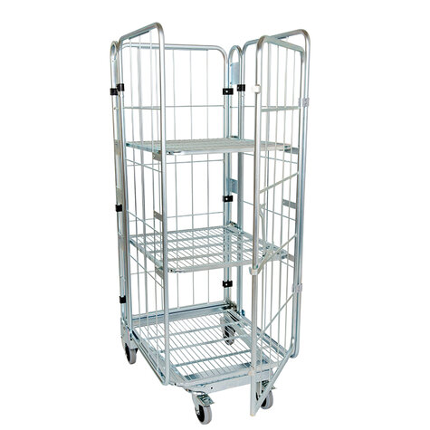nestable metal rollcage, 730 x 815 mm, with 3 x metal...