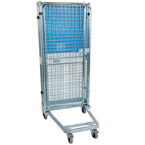 nestable metal rollcage, 725 x 820 mm, with 2 x metal- and 1 x plastic base, ANTI-THEFT