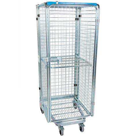 Nestbarer Metall-Rollbehälter, 730 x 815 mm, mit 2 x...