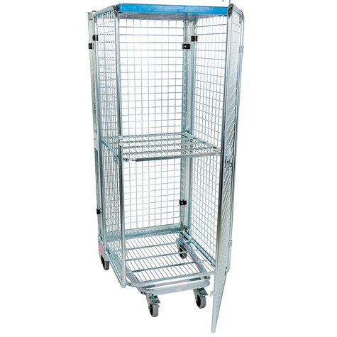 Rollbehlter nestbar ADB 1600 ME, 725 x 820 mm, 5-seitig, Dach KU, 1 Tr, 1 ZWB ME klappbar, Cr 3