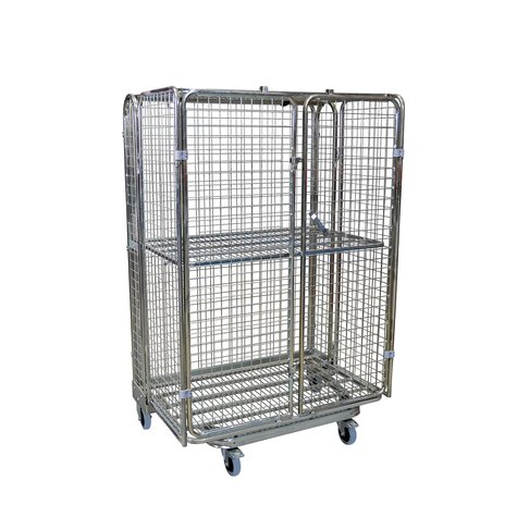 nestable metal rollcage,  800 x 1200 mm, with 2 x metal...