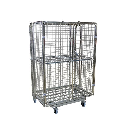 Nestbarer Metall-Rollbehälter, 800 x 1200 mm, mit 2 x...