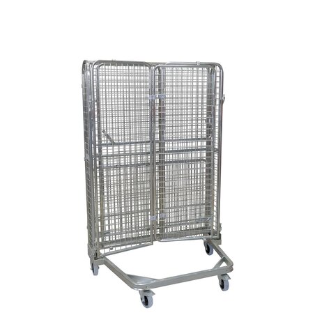 Rollbehlter nestbar ADB 1600 ME, 800 x 1200 mm, 5-seitig, 1 ZWB ME, 2 Flgeltren, Cr 3, 50 x 50