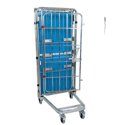 nestable metal rollcage, 725 x 820 mm, with 3 x plastic base, type 4-sided
