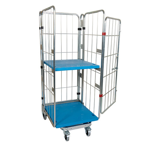 Nestbarer Metall-Rollbehälter, 730 x 815 mm, mit 2 x...