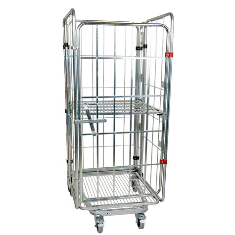 Nestbarer Metall-Rollbehälter, 730 x 815 mm, mit 2 x...