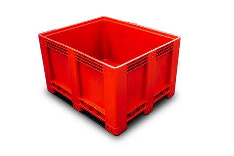 Big-Box 1200 x 1000 mm closed version with 3 skids red 