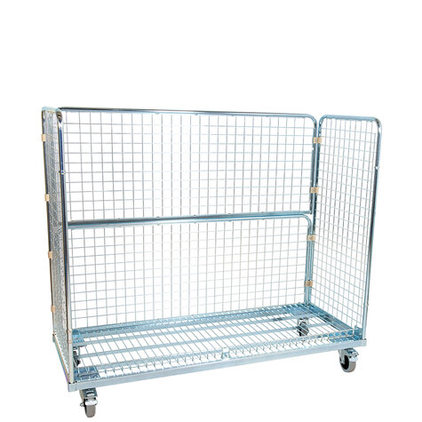 Metall-Rollbehälter, 620 x 1500 mm, Typ 3-seitig
