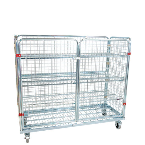 Stahlrollbehlter 1200, 620 x 1500 mm, 4-seitig, 2 Flgeltren, Cr 3