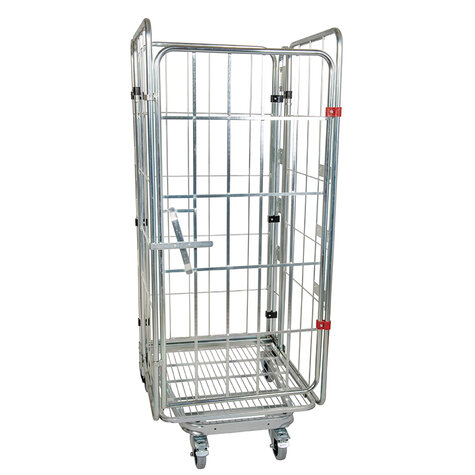 nestable metal rollcage, 725 x 820 mm, with 1 x metal base, type 4-sided