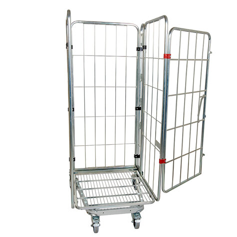 nestable metal rollcage, 725 x 820 mm, with 1 x metal base, type 4-sided