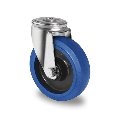 swivel castor with bolt hole,  100 mm