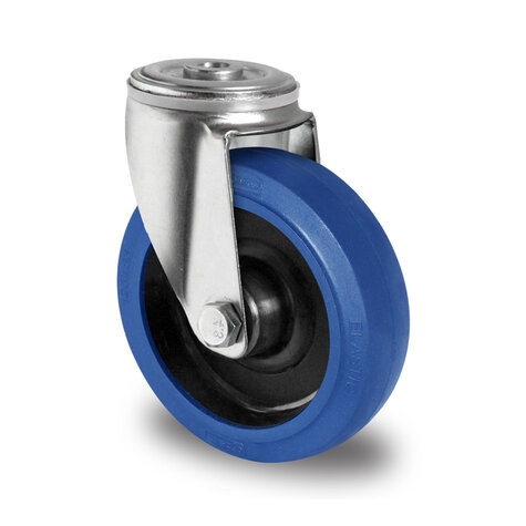 swivel castor with bolt hole,  200 mm