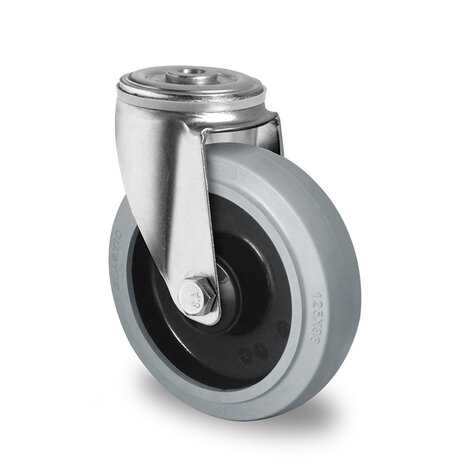 swivel castor with bolt hole,  100 mm