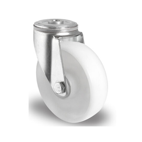 swivel castor with bolt hole,  108 mm