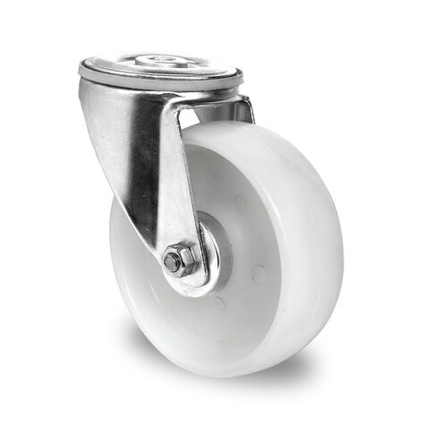 swivel castor with bolt hole,  108 mm