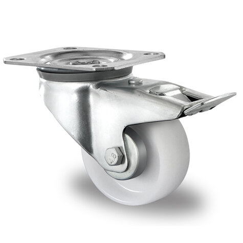 swivel castor,  80 mm with total brake