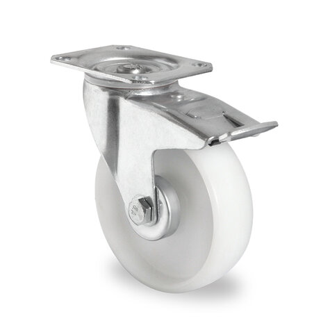 swivel castor,  125 mm with total brake