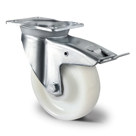 swivel castor,  160 mm with total brake